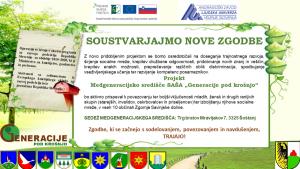 Najava projekta Medgeneracijsko središče SAŠA »Generacije pod krošnjo«